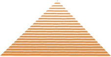 Triangulo a líneas naranjas vertical gráfica de marca López y Asociados Abogados